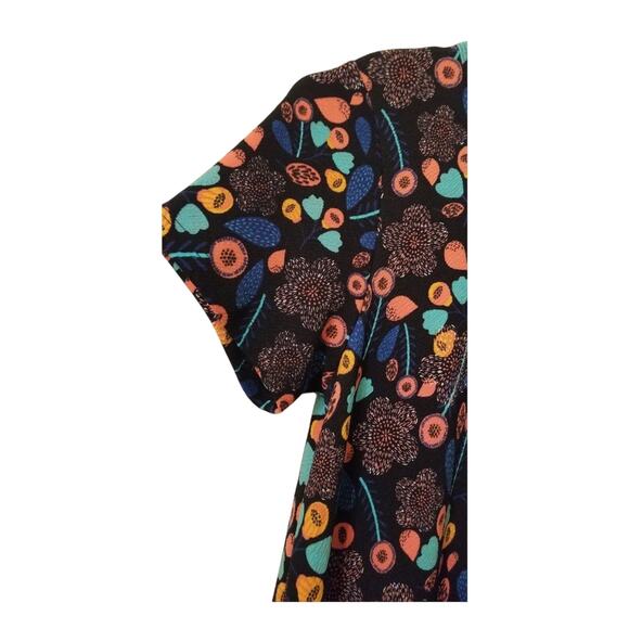 NWOT -LuLaRoe Multicolor Floral Dress Career High/Low Hem Round Neck Size XXS - Picture 4 of 7